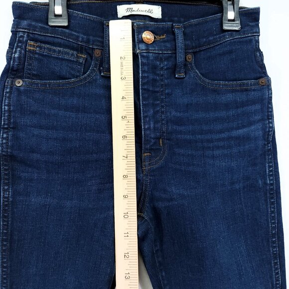 Madewell Jeans Size 25 Womens 10" High-Rise Skinny Dark Wash Stretch Slimming - Picture 4 of 13